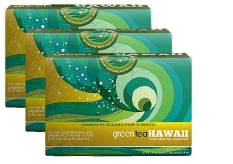 Green Tea Hawaii - 3 Boxes, 180 Packets