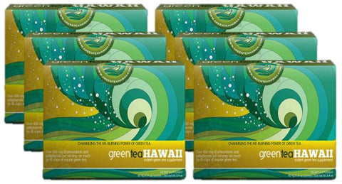 Green Tea Hawaii - 6 Boxes, 360 Packets
